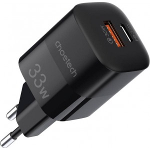 Choetech Wall charger Choetech PD5006 30W, A+C dual port (black)