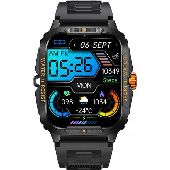 Colmi P76 smartwatch (black and orange)