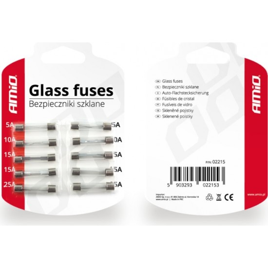 Amio Glass fuses 10 pcs