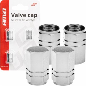 Amio Aluminium valve cap silver 4 pcs