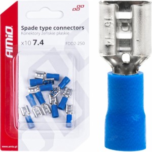 Amio Spade type connectors 7.4mm 1.5-2.5mm2 15A 10 pcs