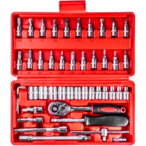 Amio 1/4 Wrench socket repair tool set box 46pcs