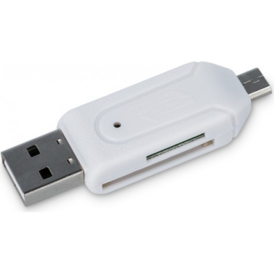 Telforceone Forever microSD / SD card reader USB + microUSB white OTG