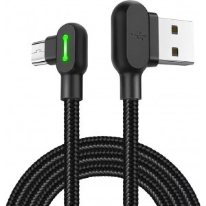 Mcdodo CA-5280 LED angled USB to Micro USB cable, 1.2m (black)