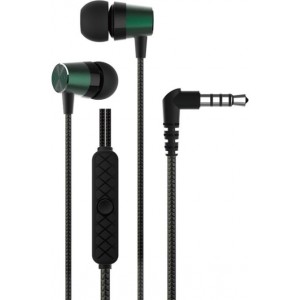 Devia wired earphones Kintone Metal jack 3,5mm green