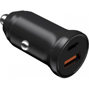 Devia car charger Smart Mini PD QC 3.0 30W 1x USB-C 1x USB black