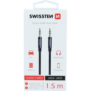 Swissten Textile Премиум AUX провод 3.5 mm -> 3.5 mm 1.5m