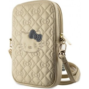 Hello Kitty Bag gold Quilted Bows Strap