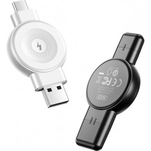 XO wireless inductive watch charger QI CX026 USB+USB-C 2,5W black