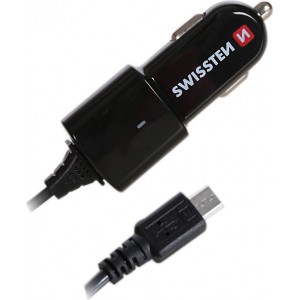 Swissten Премиум Автомобильная зарядка 12 / 24V  + кабель Micro USB