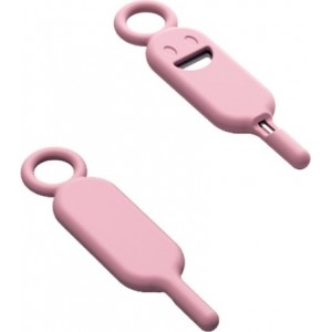 Key / needle for SIM card tray needle keychain pink