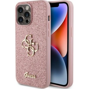 Cg Mobile Sas Guess case for iPhone 15 Pro 6,1" GUHCP15LHG4SGP pink hardcase Glitter Script Big 4G