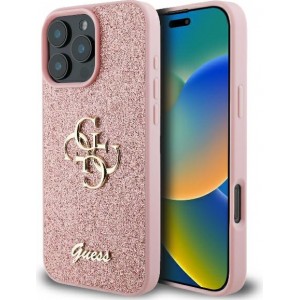 Cg Mobile Sas Guess case for iPhone 16 Pro 6,3" GUHCP16LHG4SGP Fixed Glitter Big 4G pink