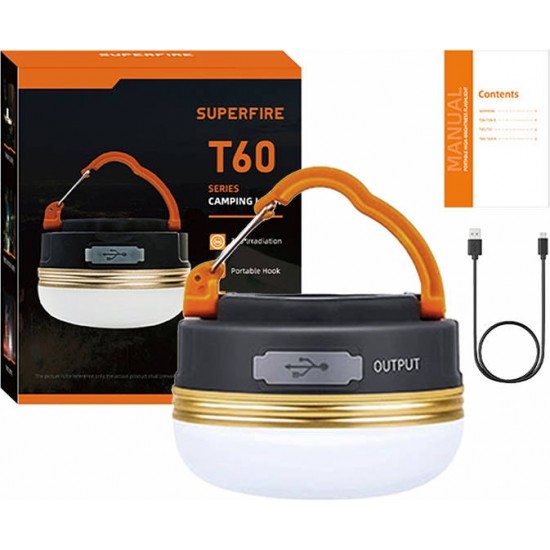 Superfire Camping lamp Superfire T60, 2,5W, 1000mAh