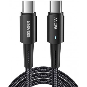 Essager USB-C to USB-C Cable 60W Essager 2m (black)