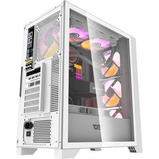 Darkflash DRX70 GLASS computer case (white) + 4 RGB fans