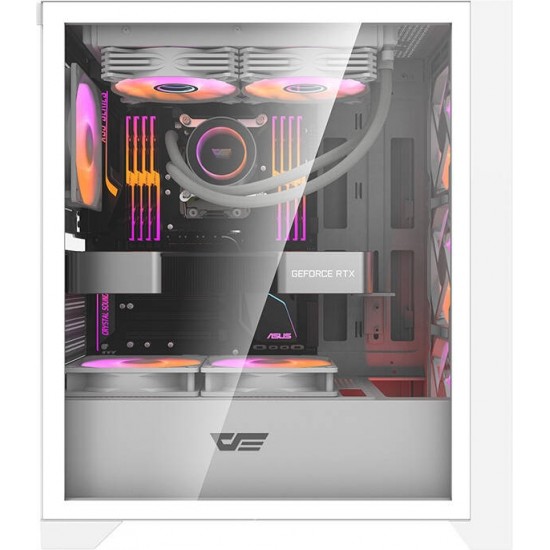 Darkflash DRX70 GLASS computer case (white) + 4 RGB fans