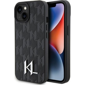 Cg Mobile Sas Karl Lagerfeld case for iPhone 15 6,1" KLHCP15SPKLPKLK black HC Hot Stamp Monogram KL Metal Logo