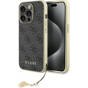 Cg Mobile Sas Guess case for iPhone 15 Pro 6,1" GUHCP15LGF4GGR gray hardcase 4G Charms Collection