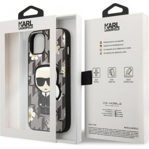 Karl Lagerfeld case for iPhone 13 6,1" KLHCP13MPMNFIK1 grey hard case Monogram Iconic Karl