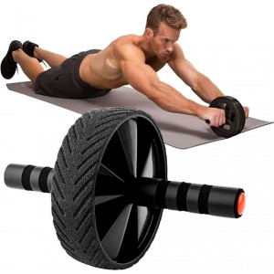 4Kom.pl Wheel Abdominal Muscle Roller Biceps ABS Wheel Fitness Wheel Training Sports Black