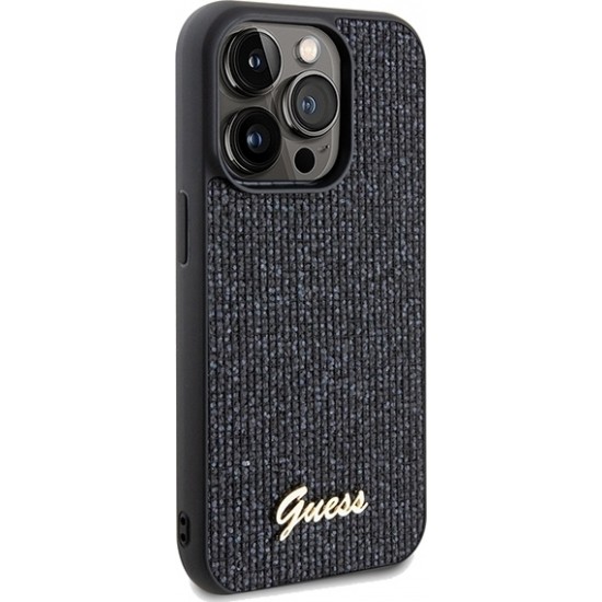 Cg Mobile Sas Guess case for iPhone 14 Pro 6,1" GUHCP14LPMSDGSK HC PU DISCO SCRIPT METAL BLACK