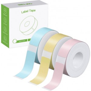 Nelko thermal label for label printer P21 (blue/yellow/pink, 12*40 mm）.