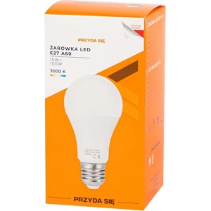 Żarówka LED  E27 15W A60 230V biała