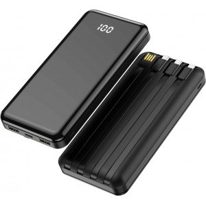 Forever power bank TB-411 ALLin1 10000 mAh with cables USB-C + Lightning + microUSB black