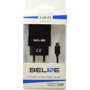 Beline 2x USB microUSB 2A wall charger black/black