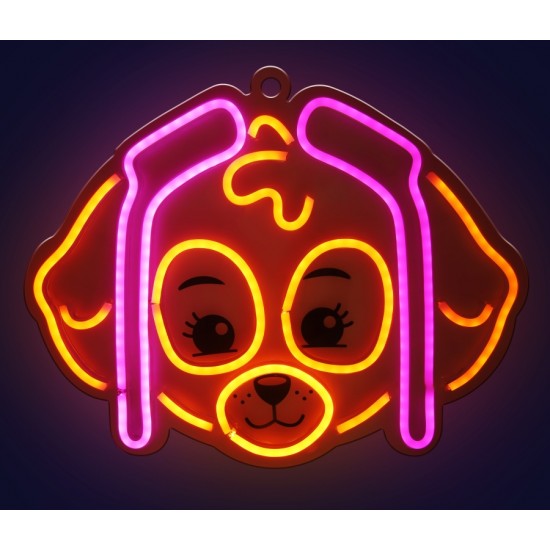 Hanging neon LED Paw Patrol on plexiglass - Skye OW-130546