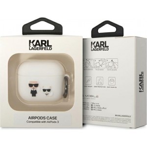 Cg Mobile Sas Karl Lagerfeld case for Airpods 3 KLACA3SILKCW white Silicone Karl & Choupette