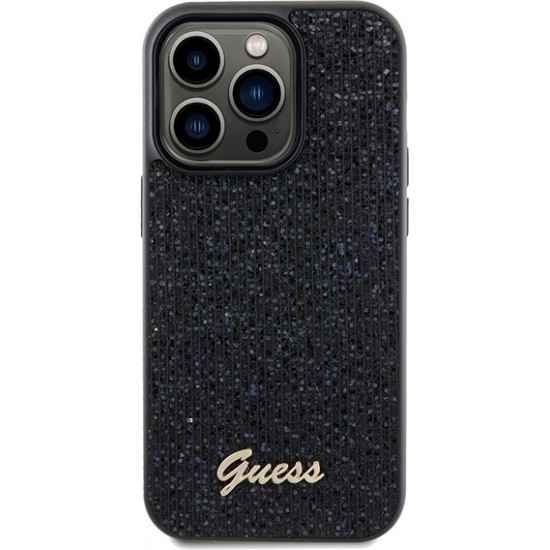 Cg Mobile Sas Guess case for iPhone 14 Pro 6,1" GUHCP14LPMSDGSK HC PU DISCO SCRIPT METAL BLACK