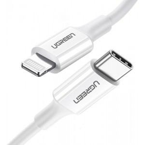 Ugreen cable USB Type C - Lightning 3A cable 0.25 m white (US171)