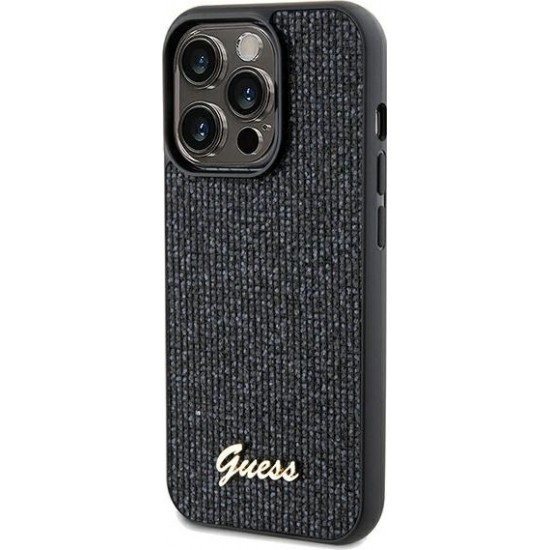 Cg Mobile Sas Guess case for iPhone 13 Pro 6,1" GUHCP13LPMSDGSK black HC PU DISCO SCRIPT METAL