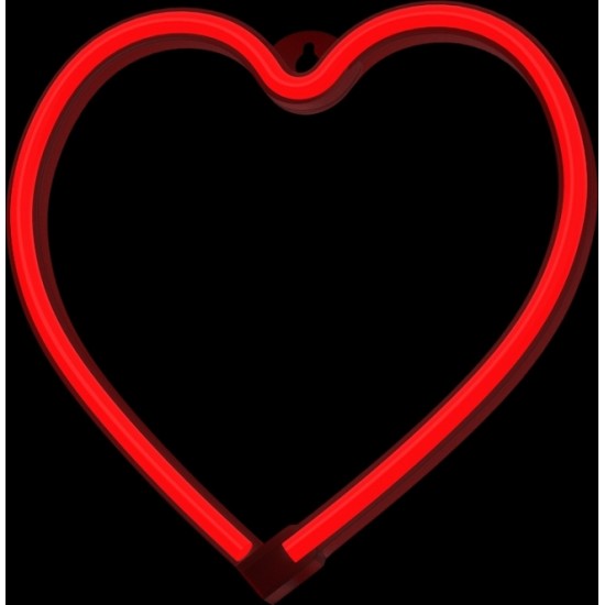 Neon LED Light HEART red Bat + USB FLNE07 Forever Light