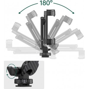 4Kom.pl Phone adapter holder for camera tripod camera 1/4 thread universal swivel selfie Black