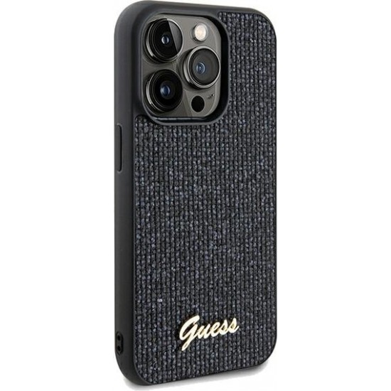 Cg Mobile Sas Guess case for iPhone 13 Pro 6,1" GUHCP13LPMSDGSK black HC PU DISCO SCRIPT METAL