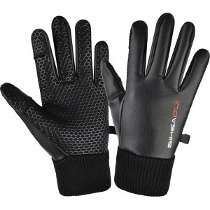 Hurtel Men's insulated, anti-slip telephone gloves - black