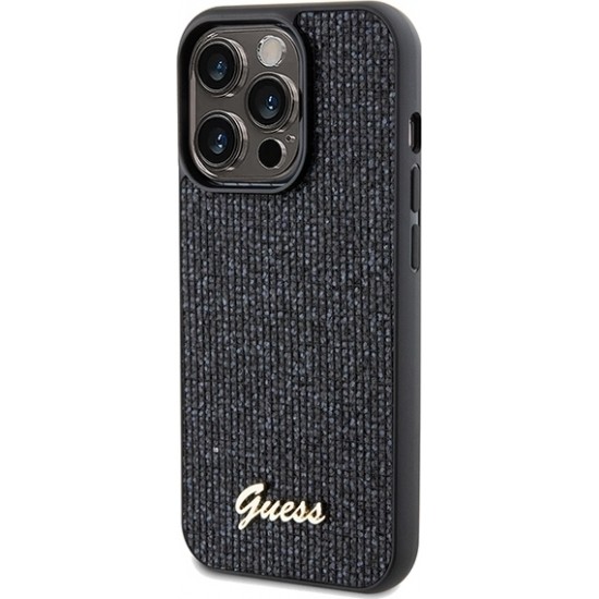 Cg Mobile Sas Guess case for iPhone 14 Pro 6,1" GUHCP14LPMSDGSK HC PU DISCO SCRIPT METAL BLACK