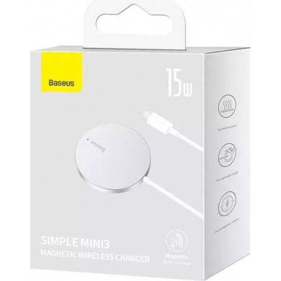 Baseus wireless charger Simple Mini 3 15W silver magnetic