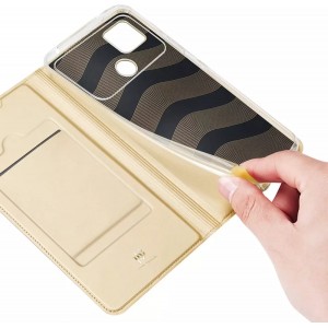 Dux Ducis Skin Pro case Xiaomi Poco C40 cover with flip card wallet gold stand