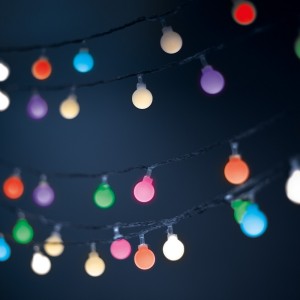 String Light Solar LED FROSTED BALLS SFB62 6,5m 30 balls multicolor Forever Light