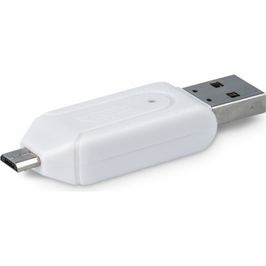 Telforceone Forever microSD / SD card reader USB + microUSB white OTG