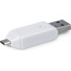 Telforceone Forever microSD / SD card reader USB + microUSB white OTG