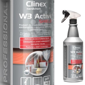 Clinex Bathroom and toilet cleaner removes rust, scale, soap scum CLINEX W3 Active SHIELD 1L