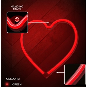 Neon LED Light HEART red Bat + USB FLNE07 Forever Light