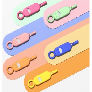 Key / needle for SIM card tray needle keychain pink