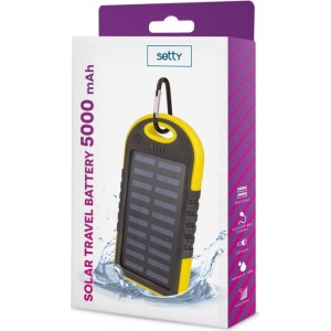 Setty solar power bank 5000 mAh yellow