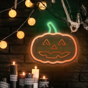 Neon PLEXI LED HAPPY PUMPKIN orange green FPNE10 Forever Light